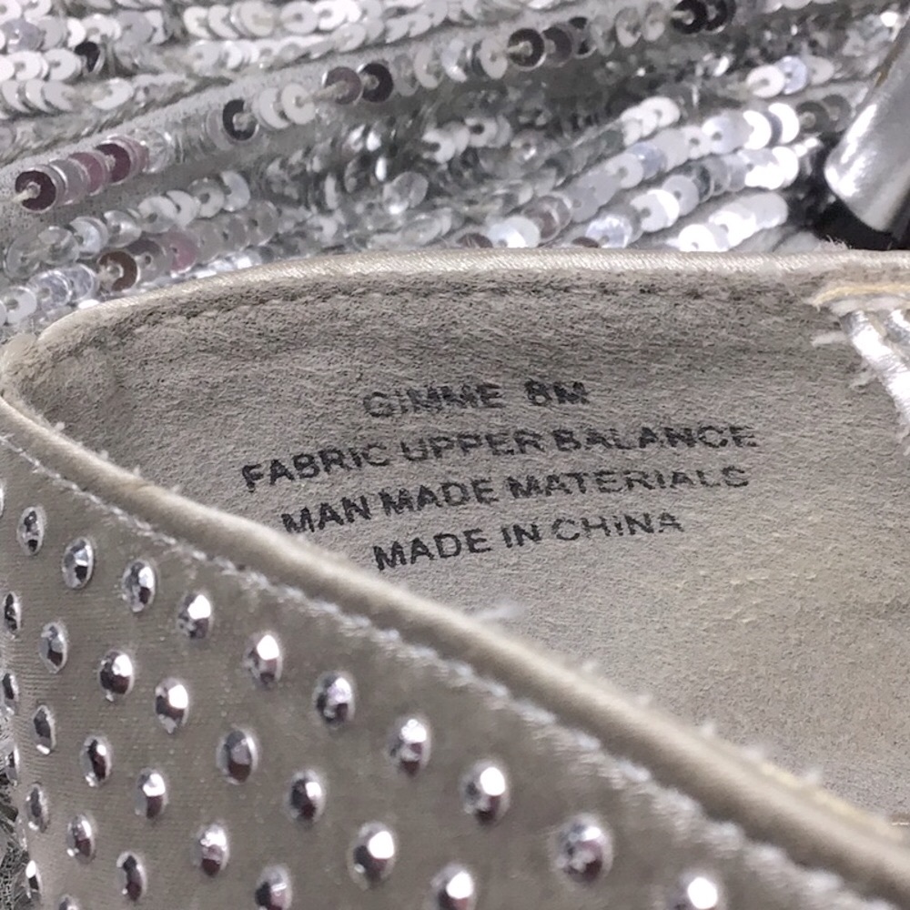 🤍 Rampage Gimme Silver Satin Rhinestone Peep Toe Platform Heels Sz.8 - Picture 2 of 10